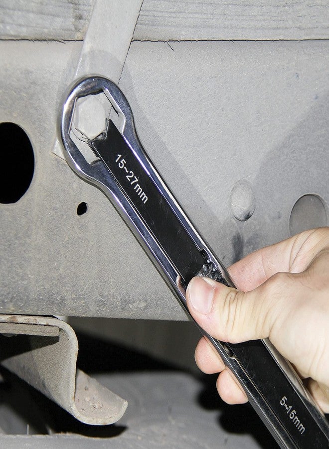 Ritmo مفتاح ربط متعدد الوظائف قابل للتعديل من ريتومو، أداة إصلاح شاملة، مفتاح سداسي من الفولاذ الكربوني، رأس مزدوج، طقم أدوات يدوية - قطعتان - Image 2